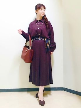 「Reflect（リフレクト）のアイテム（アクセサリー）」を使った、花さん（レディース・157cm）の秋コーディネート