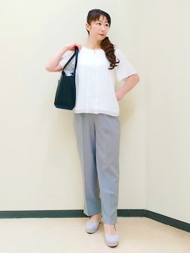 「smart pink（スマートピンク）のアイテム（トップス）」を使った、花さん（レディース・157cm）の春コーディネート