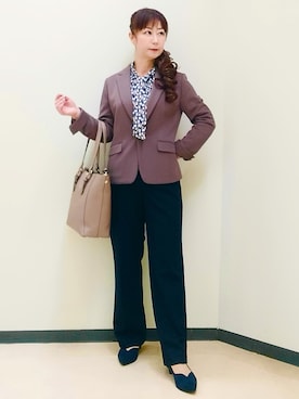 「Reflect（リフレクト）のアイテム（パンツ）」を使った、花さん（レディース・157cm）の秋コーディネート