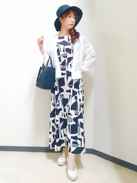 「Reflect（リフレクト）のアイテム（帽子）」を使った、花さん（レディース・157cm）の春コーディネート