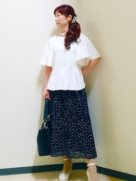 「Reflect（リフレクト）のアイテム」を使った、花さん（レディース・157cm）の夏コーディネート