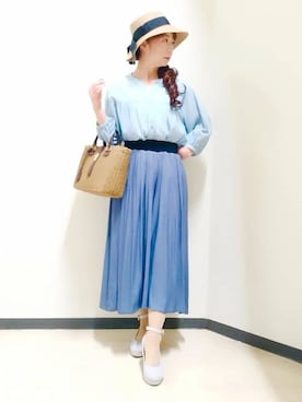 「Reflect（リフレクト）のアイテム（帽子）」を使った、花さん（レディース・157cm）の夏コーディネート