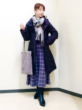 「Reflect（リフレクト）のアイテム（ダウンジャケット/コート）」を使った、花さん（レディース・157cm）の秋コーディネート