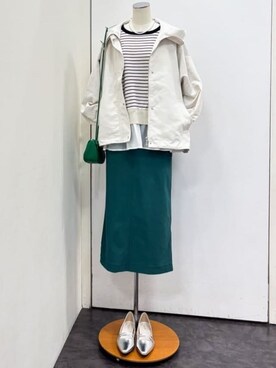 「tk.TAKEO KIKUCHI（ティーケータケオキクチ）のアイテム（バッグ）」を使った、yukariさん（レディース・154cm）の春コーディネート