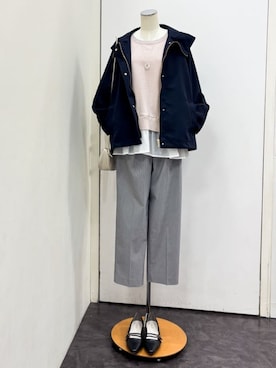 「grove（グローブ）の【貴島明日香さん着用】【撥水】きれいめに着こなせるマウンテンパーカ（ブルゾン、ブルー系）」を使った、yukariさん（レディース・154cm）の春コーディネート