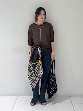 「INDIVI（インディヴィ）のアイテム」を使った、そんさん（レディース・155cm）の秋コーディネート
