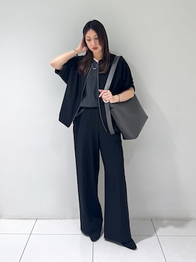 「INDIVI（インディヴィ）の【着る日傘】ドルマンフォルムブルゾン（ブルゾン、ブラック系）」を使った、そんさん（レディース・155cm）の秋コーディネート