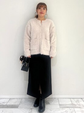 「アイテム（チャーム、ブラウン系）」を使った、HASEGAWAさん（レディース・152cm）の秋コーディネート