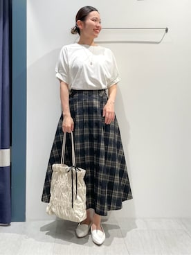 「アイテム（その他シューズ、ホワイト系）」を使った、あんりさん（レディース・160cm）の夏コーディネート
