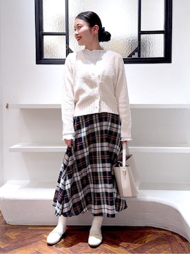 「HusHusH（ハッシュアッシュ）のアイテム（パンツ）」を使った、あんりさん（レディース・160cm）の冬コーディネート