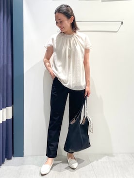 「アイテム（その他シューズ、ホワイト系）」を使った、あんりさん（レディース・160cm）の夏コーディネート