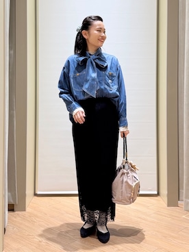 「Lee（リー）のアイテム（シャツ/ブラウス）」を使った、あんりさん（レディース・160cm）の秋コーディネート