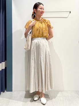 「アイテム（その他シューズ、ホワイト系）」を使った、あんりさん（レディース・160cm）の夏コーディネート