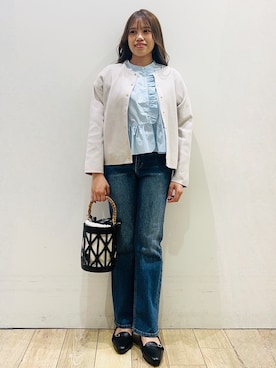 「smart pink（スマートピンク）のアイテム」を使った、Ririさん（レディース・152cm）の春コーディネート