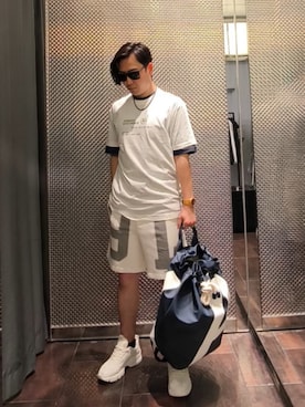 「アイテム（ドラムバッグ）」を使った、Toschiakiさん（メンズ・168cm）の春コーディネート