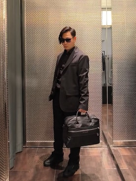 「アイテム（ドラムバッグ）」を使った、Toschiakiさん（メンズ・168cm）の春コーディネート