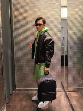 「アイテム（バックパック/リュック）」を使った、Toschiakiさん（メンズ・168cm）の春コーディネート