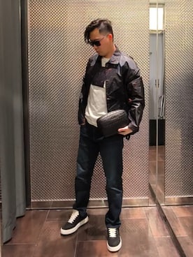 「ARMANI EXCHANGE（アルマーニエクスチェンジ）のアイテム」を使った、Toschiakiさん（メンズ・168cm）の春コーディネート