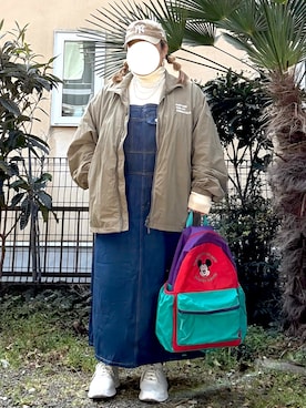 「Disney（ディズニー）のアイテム（バッグ）」を使った、なこさん（レディース・159cm）の春コーディネート