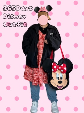 「Disney（ディズニー）のアイテム（バッグ）」を使った、なこさん（レディース・159cm）の春コーディネート