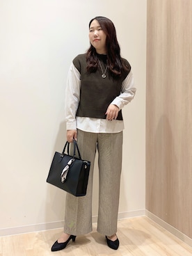 「アイテム（その他トップス）」を使った、那須 花絵さん（レディース・162cm・30代）の秋コーディネート