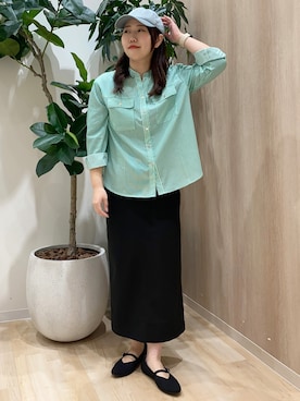 「grove（グローブ）のアイテム（帽子）」を使った、那須 花絵さん（レディース・162cm）の春コーディネート