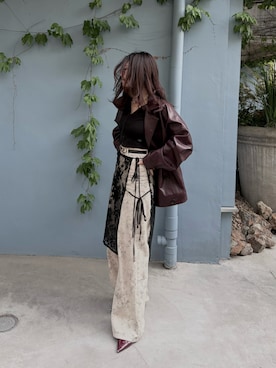 「MURUA（ムルーア）のアイテム（ブルゾン）」を使った、mimuさん（レディース・155cm）の春コーディネート