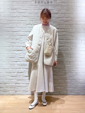 「キルティングベスト」｜「アイテム（その他アウター）」を使った、a i n aさん（レディース・164cm）の春コーディネート