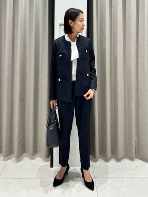 セール】フリンジジャケット ノーカラー ハンドウォッシュ ツイード 織