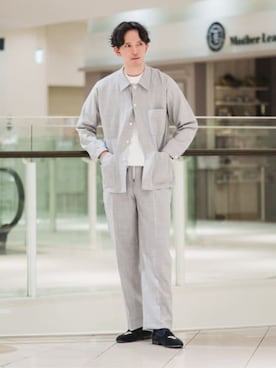 「GOOVI（グービ）のGOOVI／カバーオールジャケット／SUPER100’sウールトロピカル／無地（スーツジャケット、グレー系）」を使った、SUIT SQUAREさん（レディース・157cm）の春コーディネート