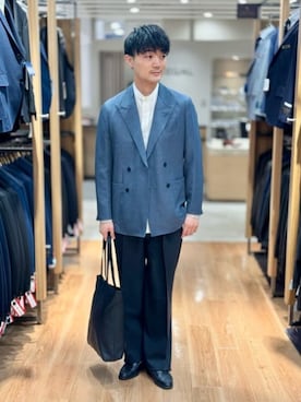 「アイテム（スーツジャケット）」を使った、SUIT SQUAREさん（メンズ・175cm）の春コーディネート