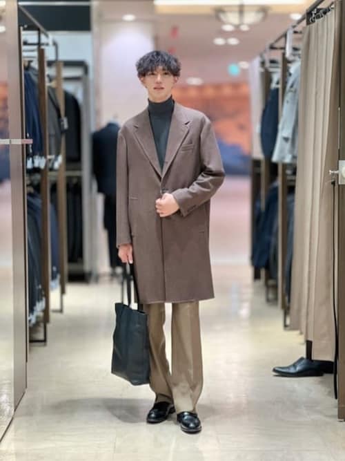 セール】GOOVI シングルチェスターコート ウールカシミヤ ソフト