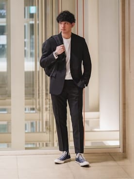 「アイテム（スーツジャケット）」を使った、SUIT SQUAREさん（メンズ・186cm）の春コーディネート