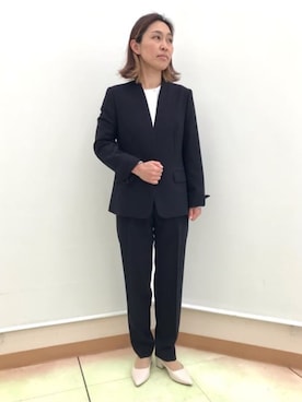 「AOYAMA（アオヤマ）のアイテム」を使った、SUIT SQUAREさん（レディース・156cm）の春コーディネート