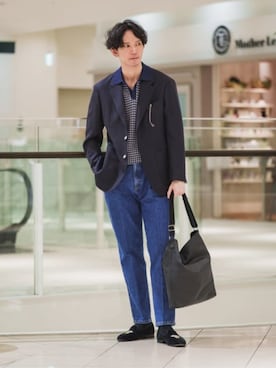 「アイテム（スーツジャケット）」を使った、SUIT SQUAREさん（メンズ・186cm）の春コーディネート
