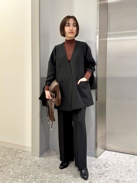 「CIS.（シス）のアイテム（パンツ）」を使った、SUIT SQUAREさん（レディース・157cm）の冬コーディネート