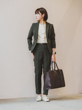 「アイテム（スーツジャケット）」を使った、SUIT SQUAREさん（レディース・157cm）の冬コーディネート