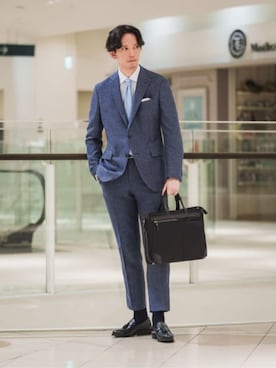 「通勤」｜SUIT SQUAREさん（メンズ・186cm）の春コーディネート