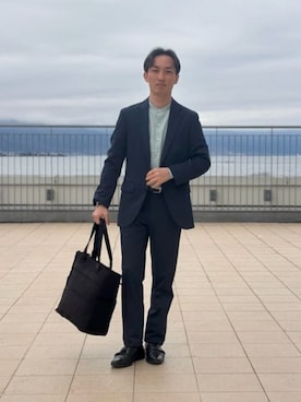 「SUIT SQUARE（スーツスクエア）のSMACTIVE ジャケット ウォッシャブル ストレッチ TRジャージー 無地（テーラードジャケット、ブルー系）」を使った、SUIT SQUAREさん（レディース・157cm）の春コーディネート