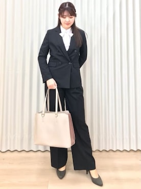 「アイテム（スーツジャケット）」を使った、SUIT SQUAREさん（レディース・163cm）の冬コーディネート