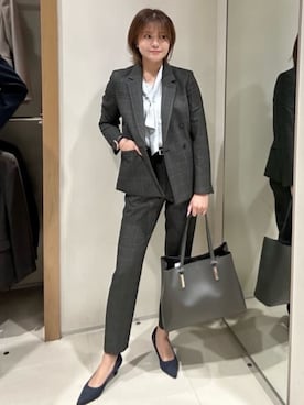 「ダブルジャケット」｜SUIT SQUAREさん（レディース・165cm）の冬コーディネート