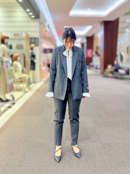 XL【未使用級】HILTON パンツスーツ グレンチェック ストレッチ セール】テーパードパンツ ウォッシャブル ストレッチ WOOLISH グレン