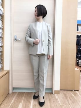 「AOYAMA（アオヤマ）のアイテム」を使った、SUIT SQUAREさん（レディース・160cm）の春コーディネート