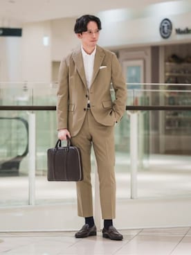 「アイテム（スーツジャケット）」を使った、SUIT SQUAREさん（メンズ・186cm）の春コーディネート