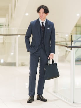 「アイテム（スーツセット）」を使った、SUIT SQUAREさん（メンズ・186cm）の冬コーディネート