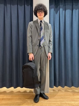 「アイテム（スーツジャケット）」を使った、SUIT SQUAREさん（メンズ・182cm）の春コーディネート