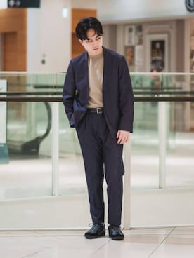「アイテム（スーツジャケット）」を使った、SUIT SQUAREさん（メンズ・173cm）の春コーディネート