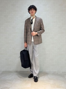 「アイテム（スーツジャケット）」を使った、SUIT SQUAREさん（メンズ・185cm）の春コーディネート