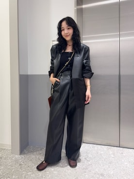 「アイテム（ノーカラージャケット）」を使った、SUIT SQUAREさん（レディース・155cm）の冬コーディネート