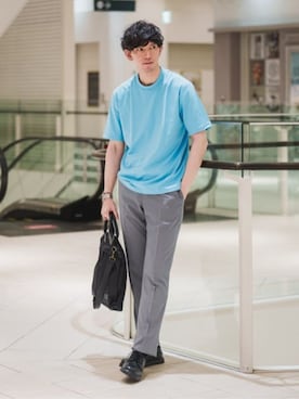 「YAKPAK（ヤックパック）のアイテム」を使った、SUIT SQUAREさん（メンズ・186cm）の夏コーディネート